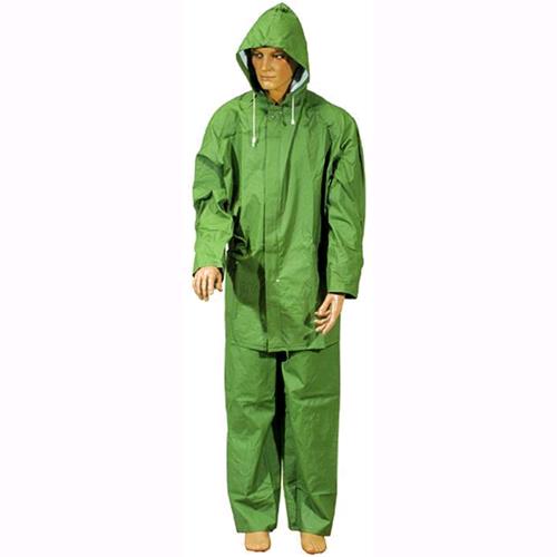 Impermeabile Giacca + Pantalone In Pvc Telato Verde Taglia  Xl