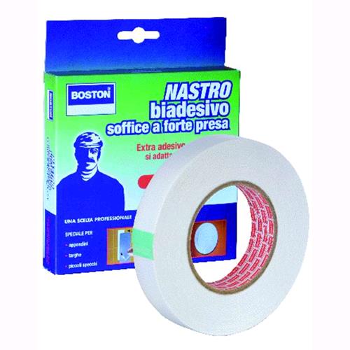 Nastro Biadesivo Boston Soffice Bianco H1,5 Mm 19 Mm Conf. 12 Pezzi