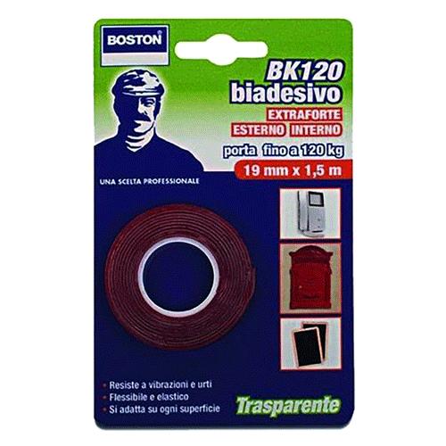 Nastro Biadesivo Extra Forte 'Bk 120 Kg' Mm. 19 X 1,5 Mt