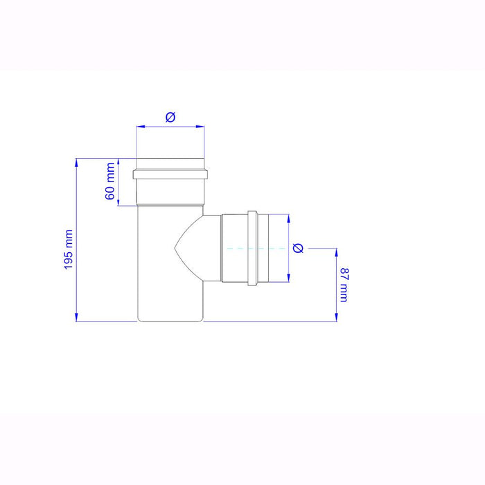 Raccordo a T F/F per Stufa a Pellet Acciaio rivestito con smalto porcellanato 8 Ø cm - PN805F