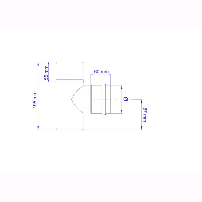 Raccordo a T M/F per Stufa a Pellet Acciaio rivestito con smalto porcellanato 10 Ø cm - PN1005M